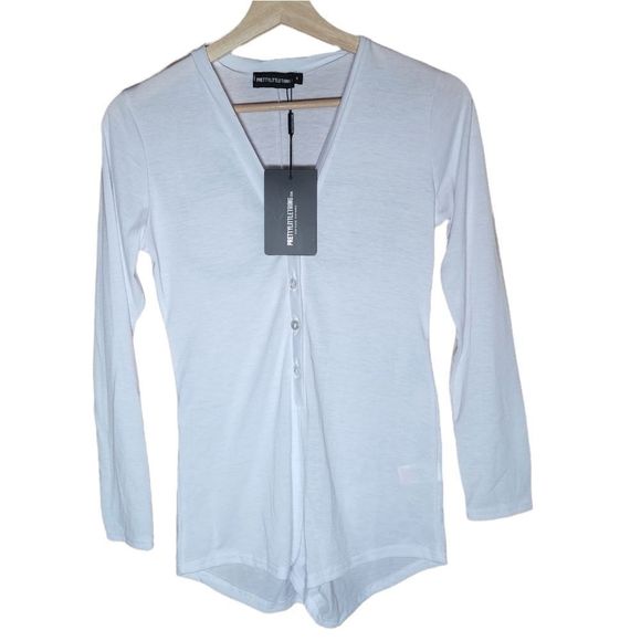 PrettyLittleThing White Bride I Do Slogan Romper women's size 6 wedding … - Picture 4 of 9